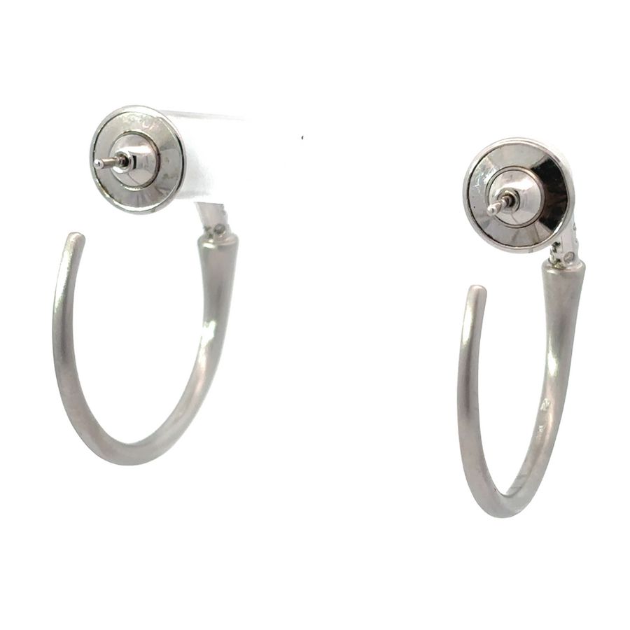 18k White Gold Hoop Earrings with Diamonds (0.24 CTs) for Women