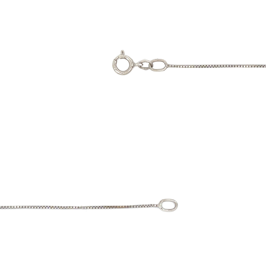 14k White Gold Basic Topo Necklace – Unisex, 16.75 Inches