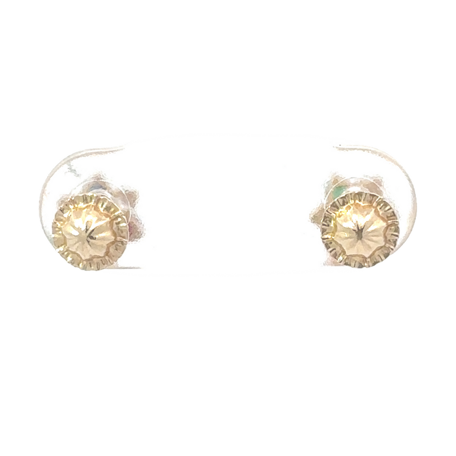 14k Gold Flower Stud Earrings with Multi-Color CZ – For Women & Babies