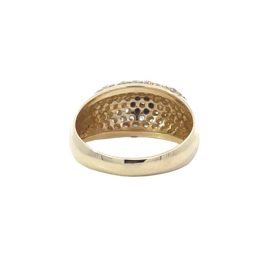 14k Gold Solid Ring with CZ & Flower Design – Elegant &amp; Timeless