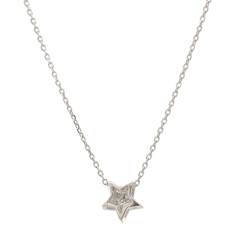 18k Gold Small Star Necklace with Diamonds for Women