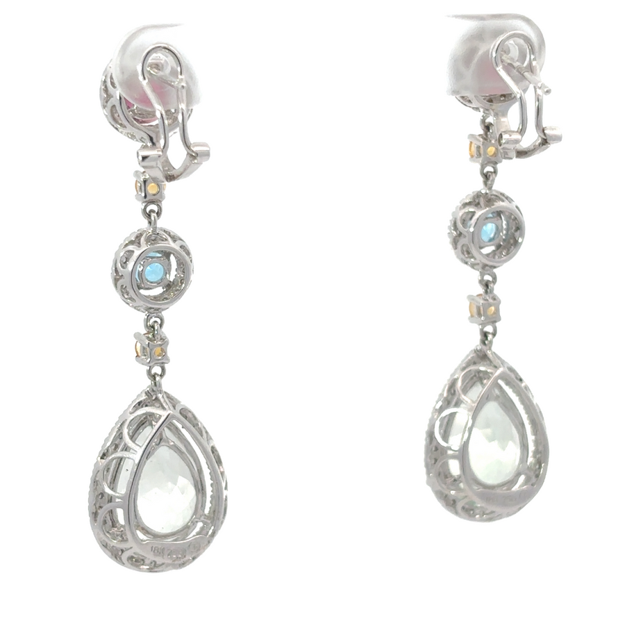 18k White Gold Earrings with 0.70 CTs Diamonds - Elegant Women's Jewelry