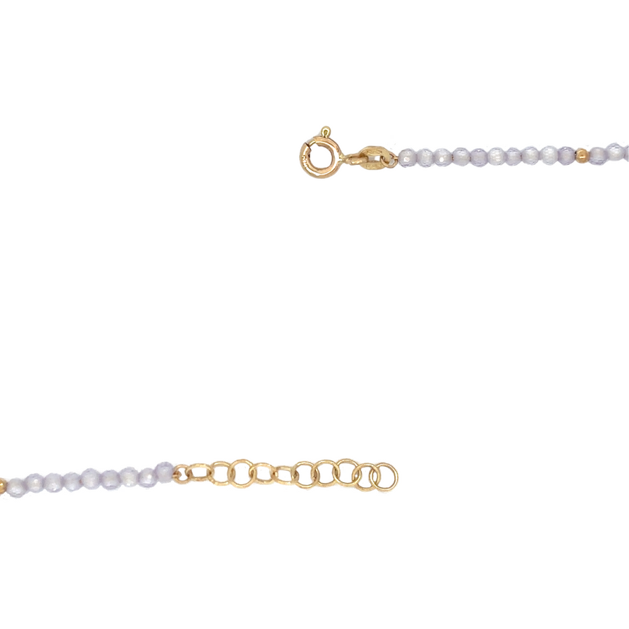 14k Gold Women's Bracelet with Lila Stones – Adjustable Design