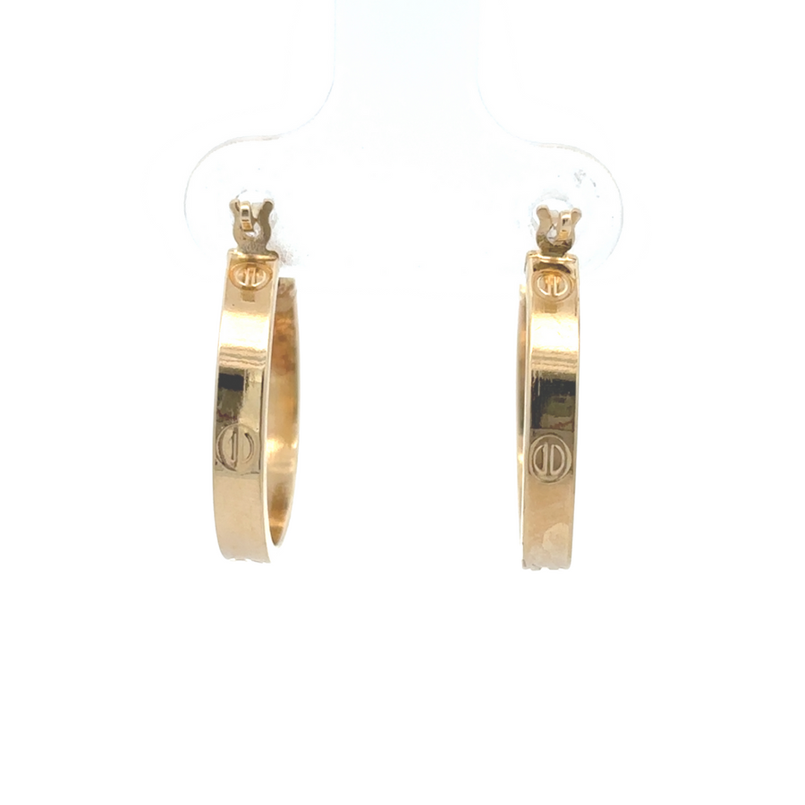 14k Gold Earrings – 18mm