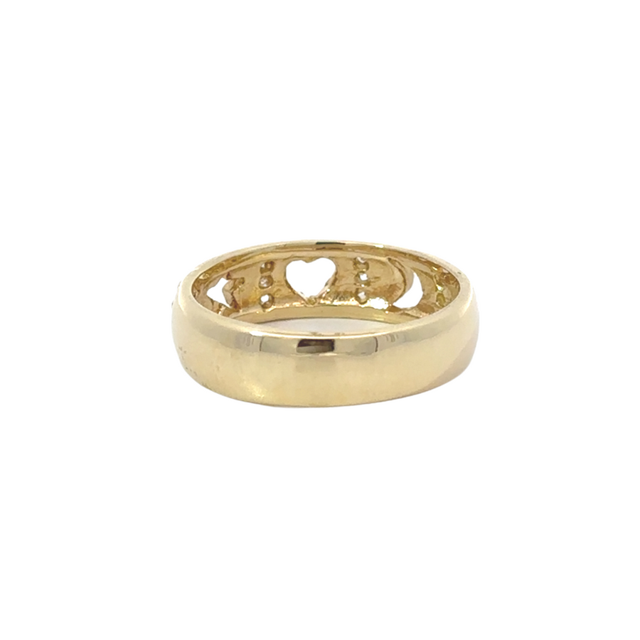 14k Gold Ring with Star, Heart & Moon – Celestial-Inspired Design