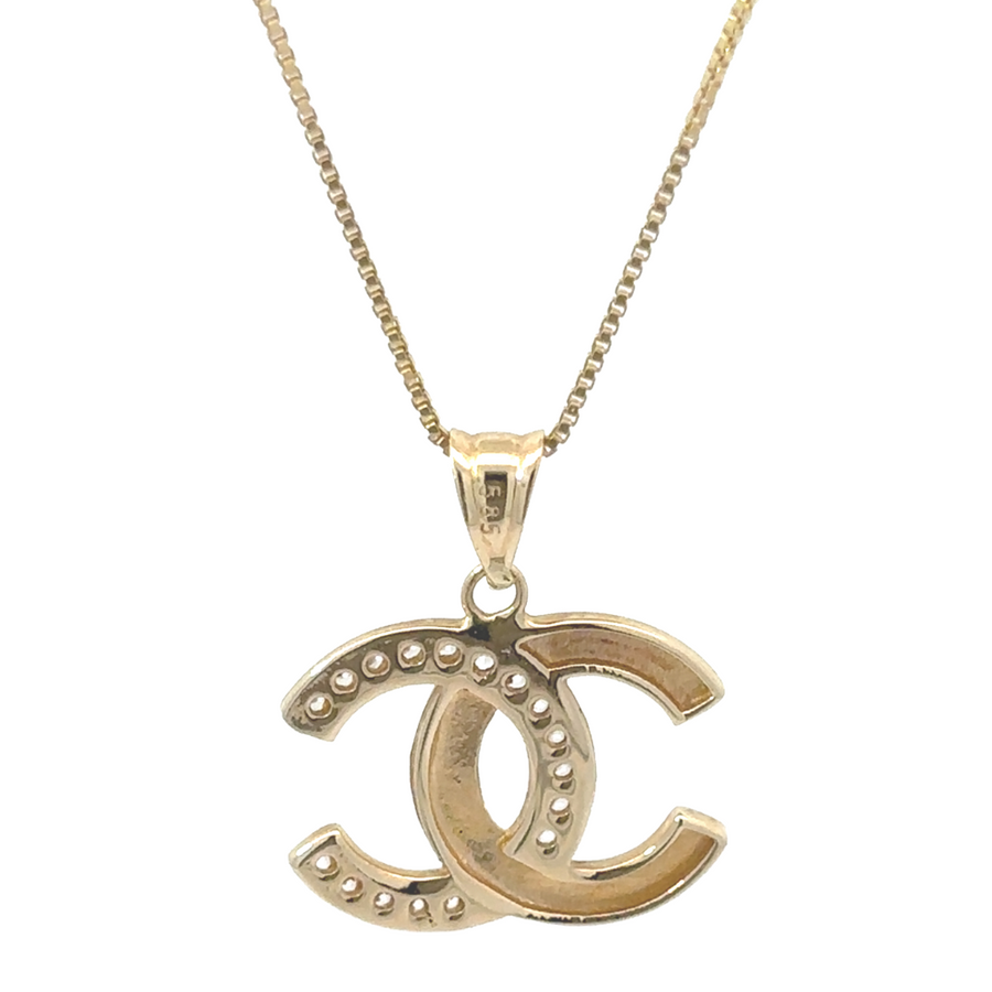 14k Gold Pendant with Cubic Zirconia – Unisex