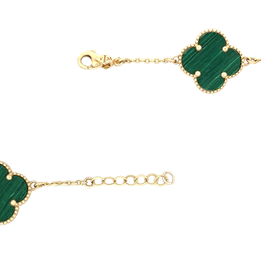 14k Gold Necklace with 10 Green Accents – Adjustable for Women