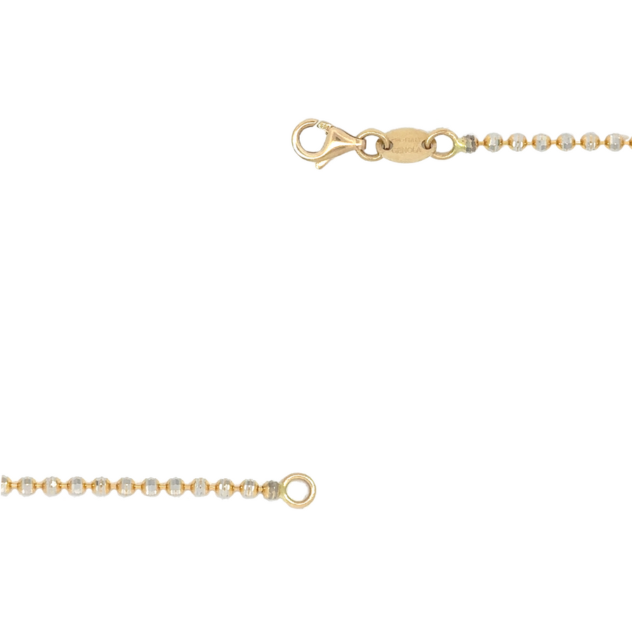 14k Gold Faceted 2-Tone Chain – 20-Inch Unisex Design