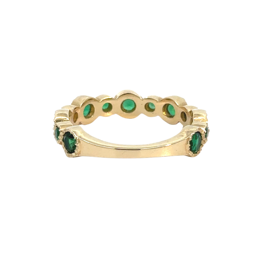 Ring Aro with CZ Green - 14k Gold