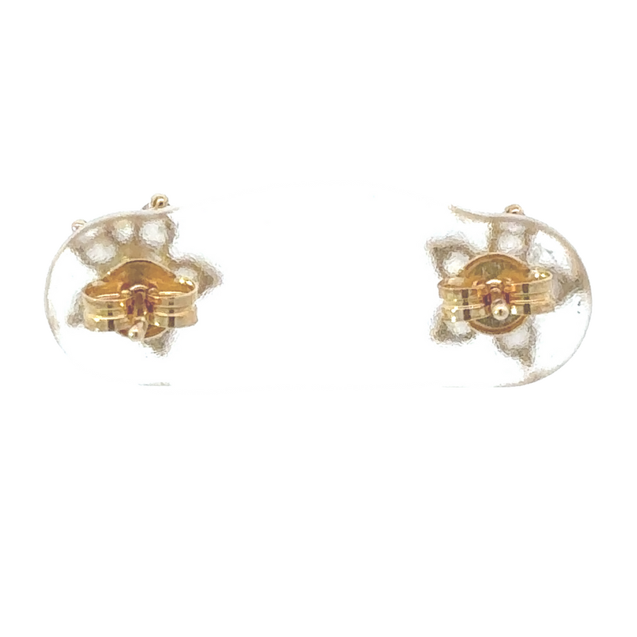 18k Gold Stud Flower Earrings for Women and Babies