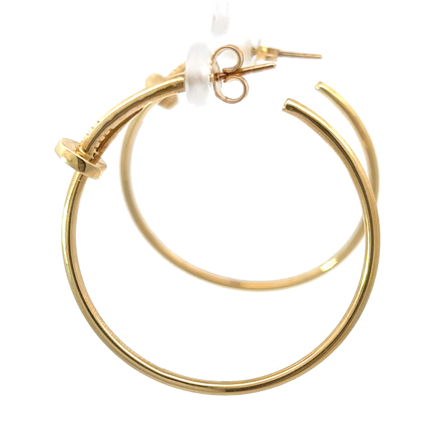 Classic hoop earrings in real 14k gold, 40mm size