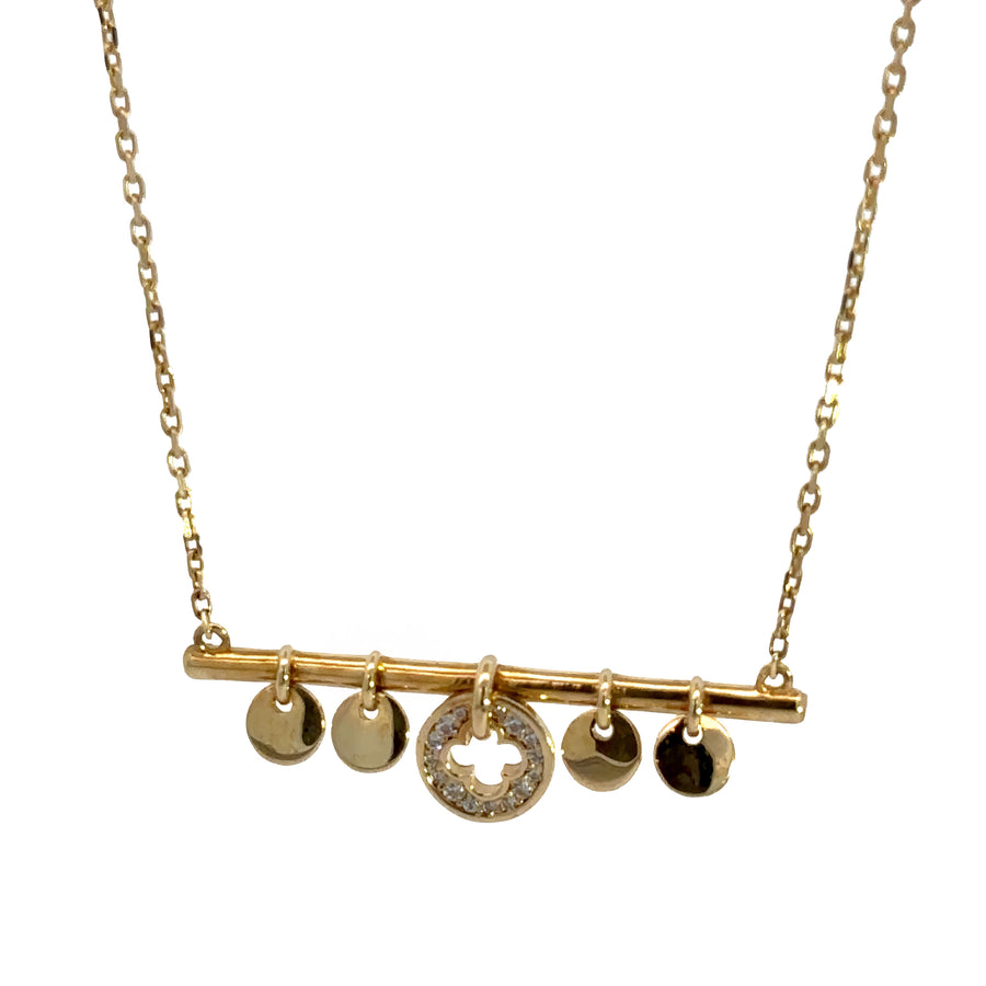 14k Gold Adjustable Necklace, 17 to 18 Inches