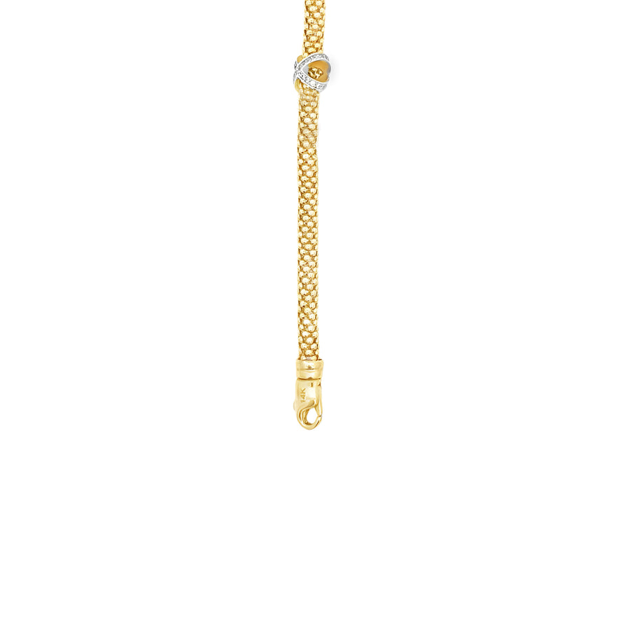 Bracelet Popcorn X with CZ in 14K Gold for Women