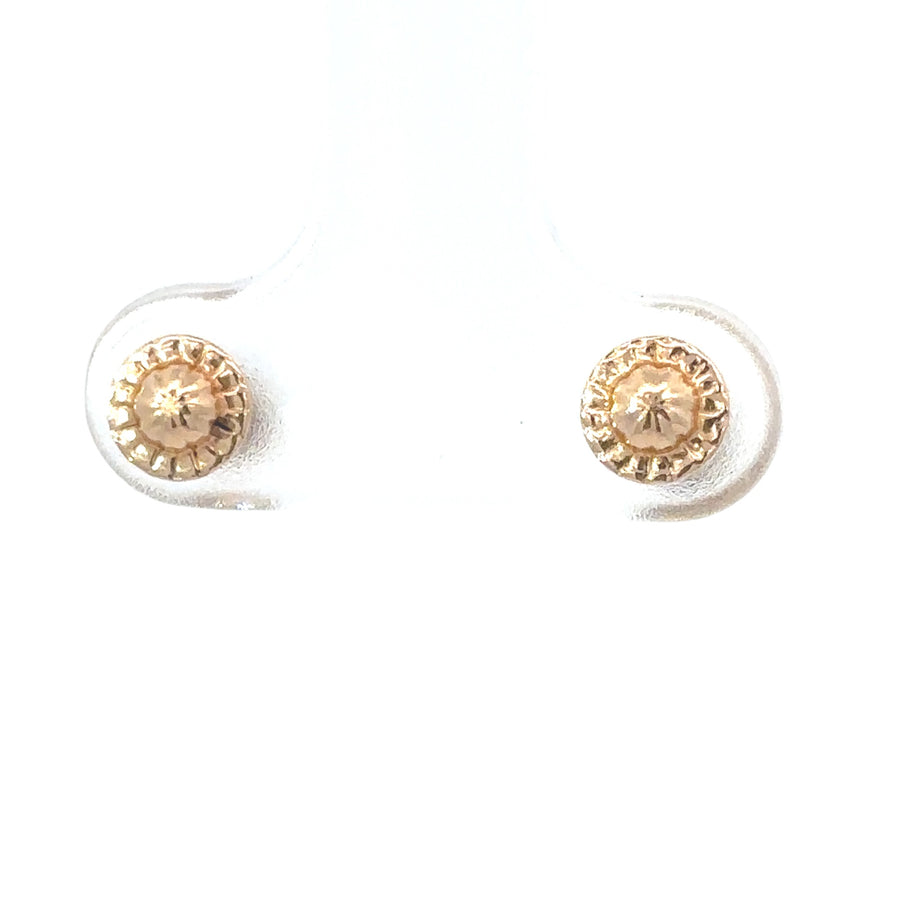 14k Gold XXS CZ Stud Earrings – Sparkling Elegance for Babies