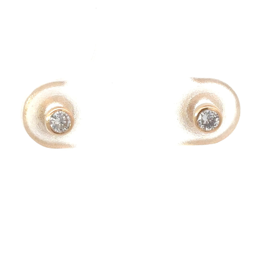 14k Gold XXS CZ Stud Earrings – Sparkling Elegance for Babies