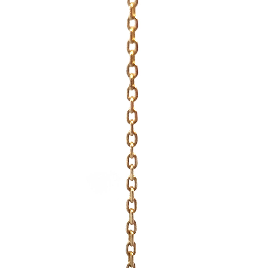 14k Gold Necklace with Center Chain and CZ for Women - Set 5