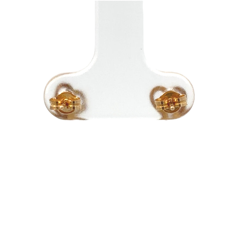 18k Gold Small Double Heart Stud Earrings for Babies