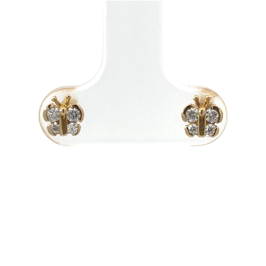 18k Gold Butterfly Earrings for Baby & Women – Delicate and Playful