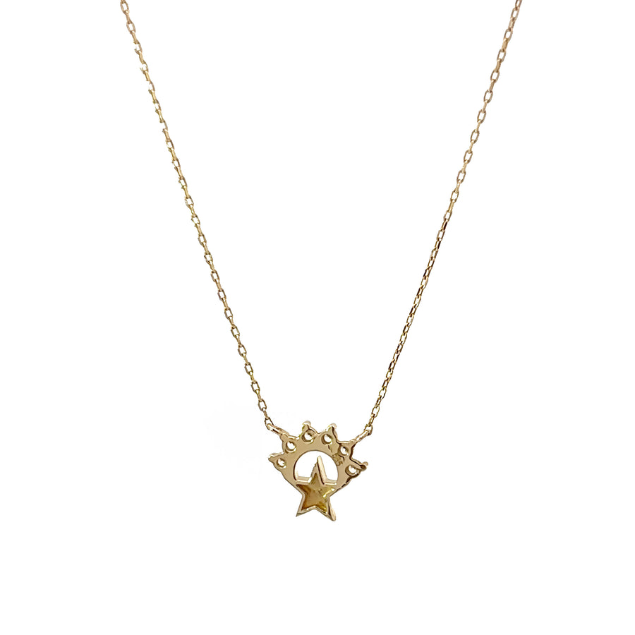 14k Gold Star Necklace for Women - Adjustable Length