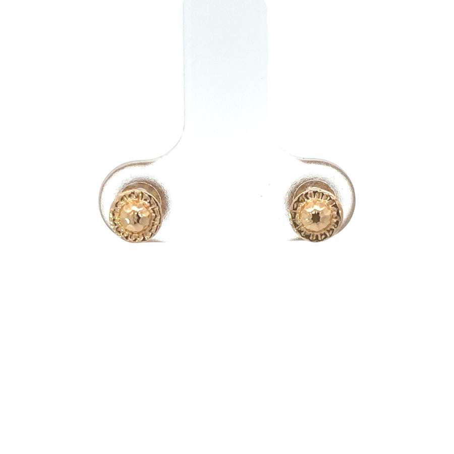 14k Gold XS Faceted Stud Earrings – Elegant Design for Baby Girls