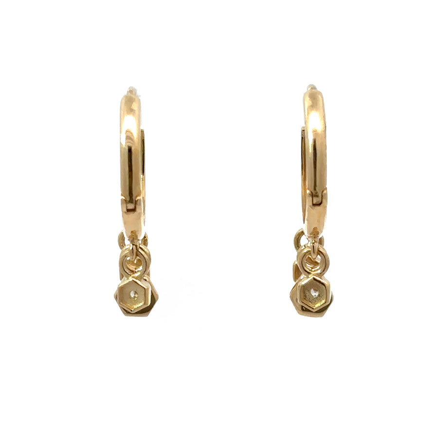 14k Gold Earrings with Cubic Zirconia for Women and Babies