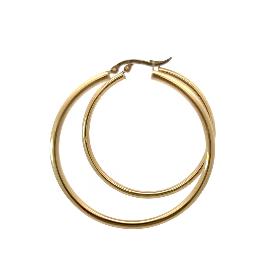 14k Gold Hoop Earrings - 49 mm