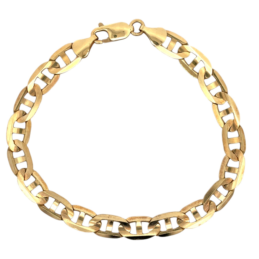 14k Gold Mirror Finish Bracelet for Men, 20 cm