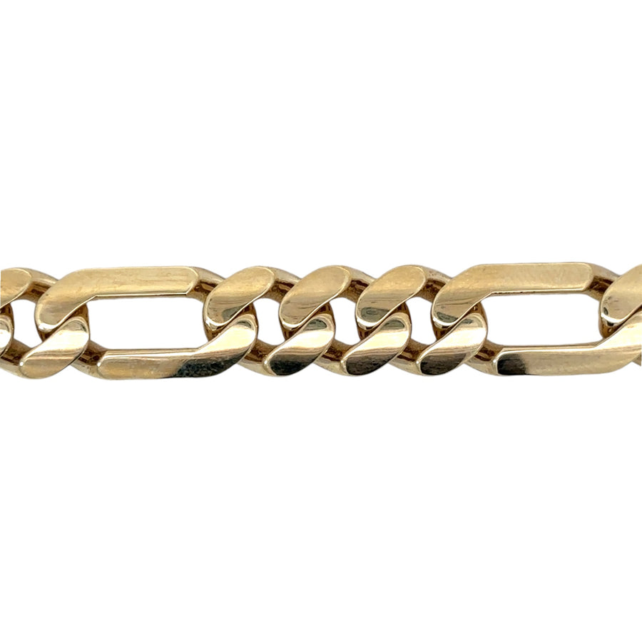 14k Gold Figaro Fan Bracelet for Men, 18.5 cm