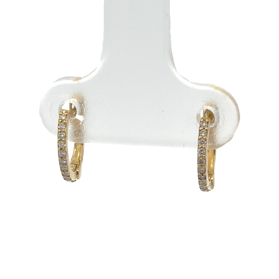 14k Gold Earrings with Diamonds – 0.13 CTs for Women