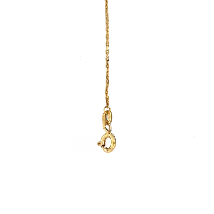 14k Gold Necklace with 5 Stones and Black Accent