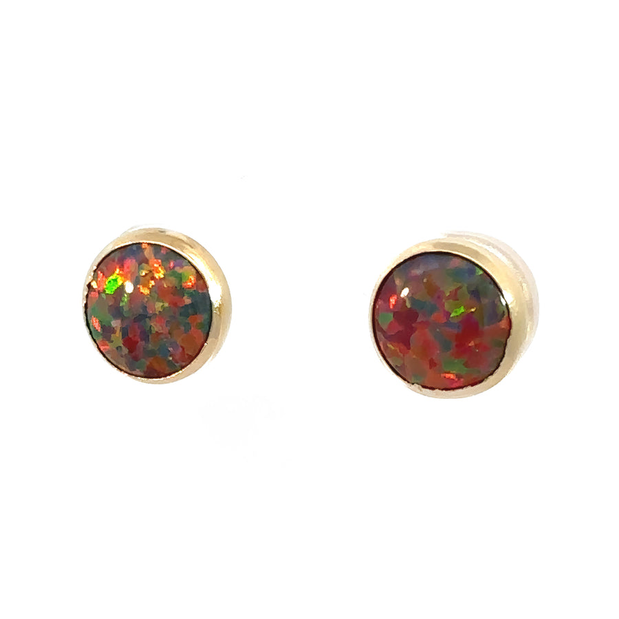 14k Gold Stud Medium Circle Earrings