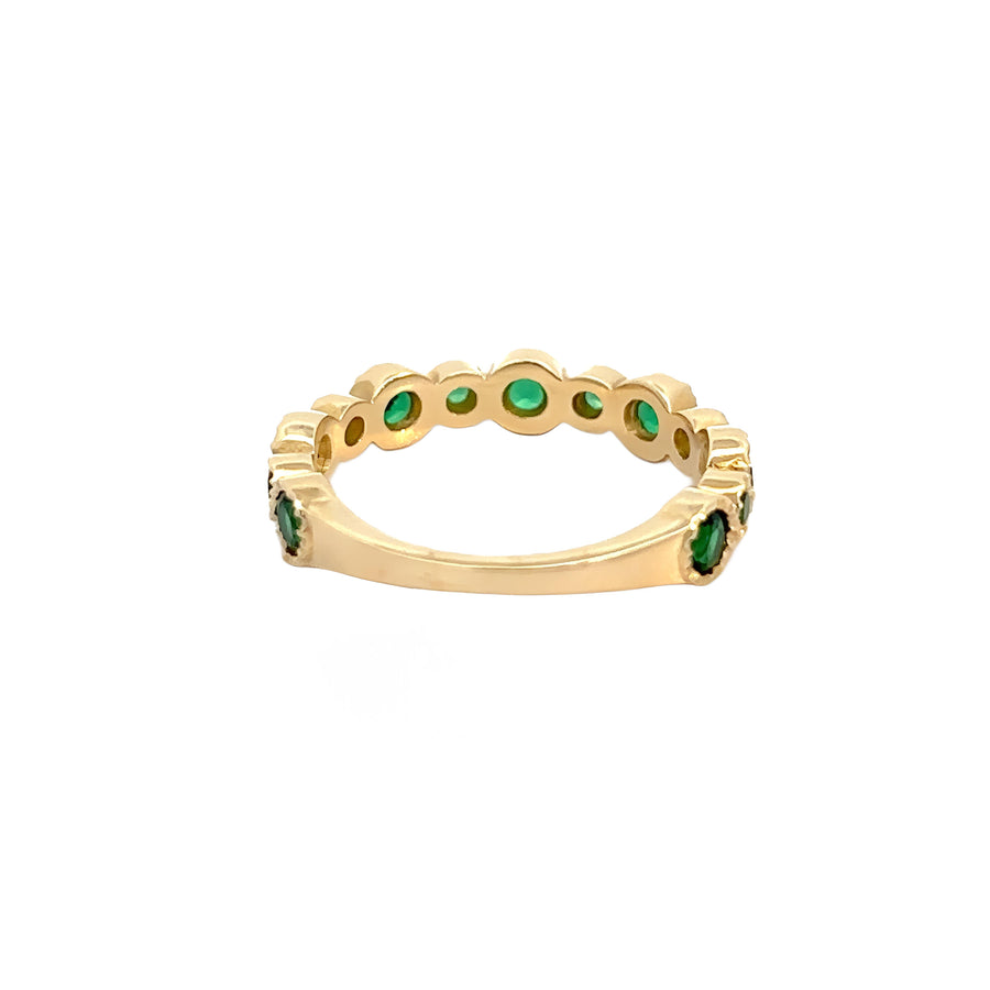 14k Gold Ring with Green CZ - Size 7