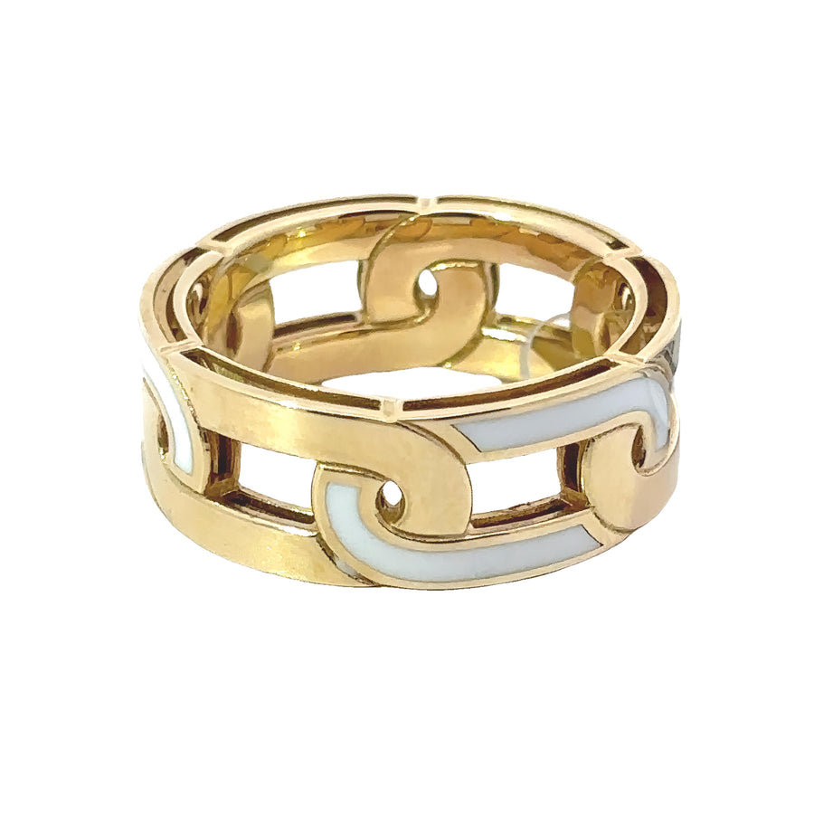 14k White Enamel Ring for Women