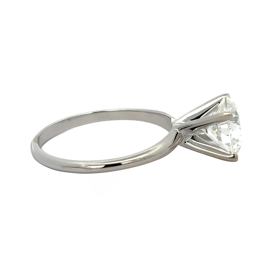 14k White Gold Ring with 2.08 CTS Lab Diamond for Women