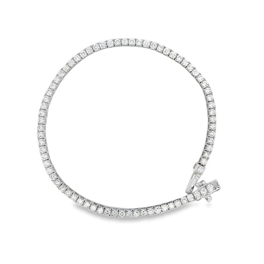 14k White Gold Bracelet with 3.00 CTS Lab Diamond for Women