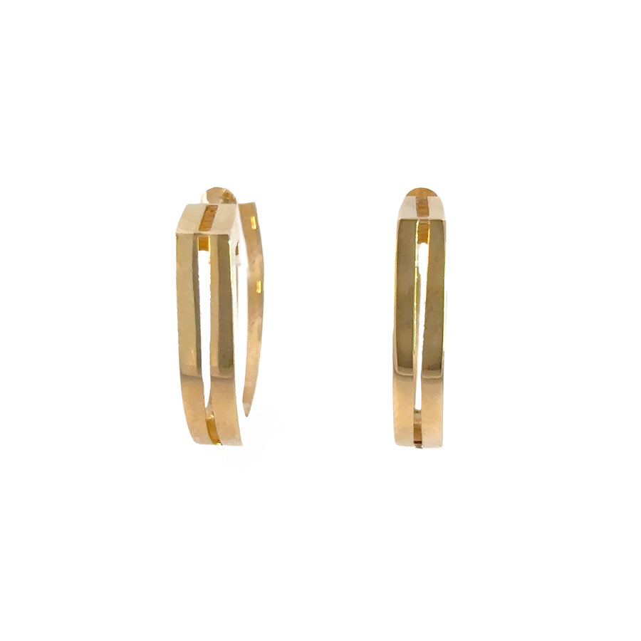 14k Gold Solid U Hoop Earrings for Women