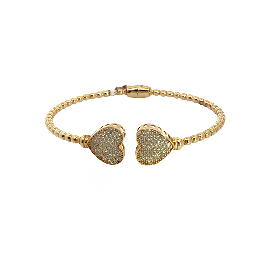 14k Open Bangle with Heart