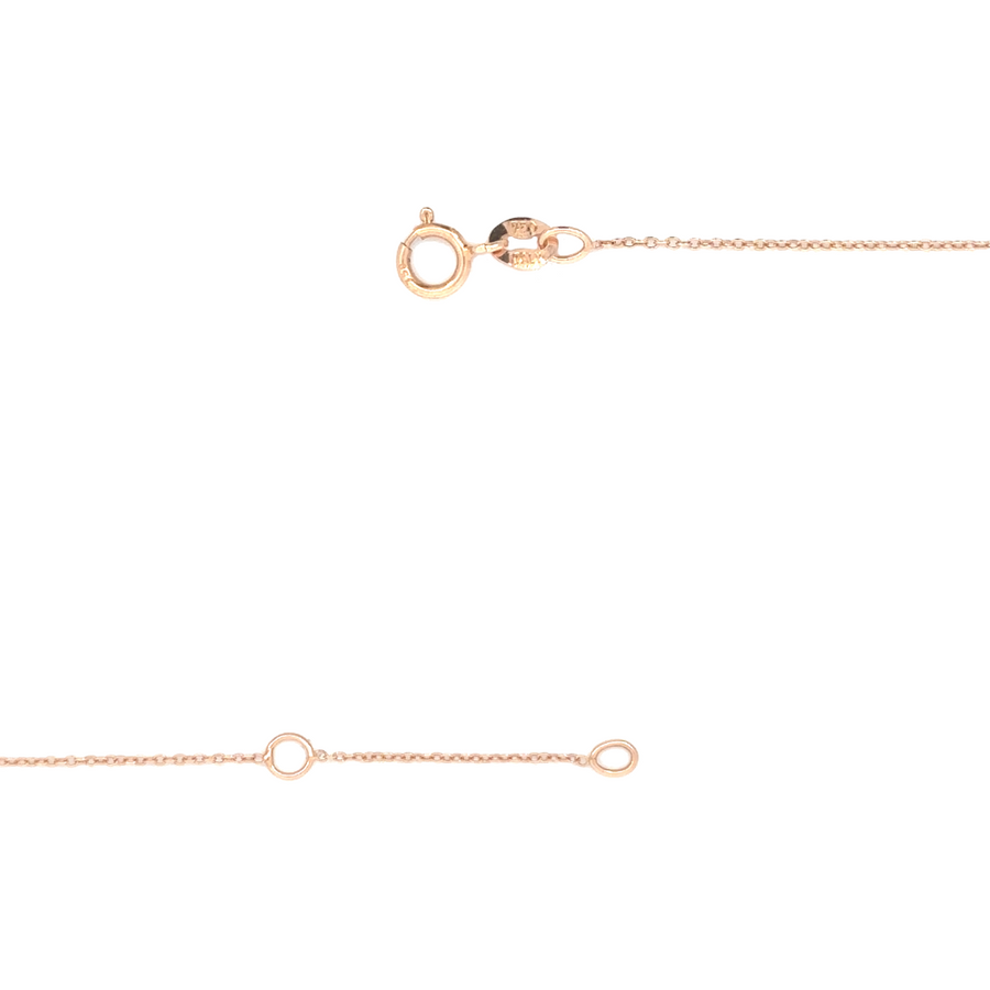 Rose Gold Chain with Pendant – Adjustable 16 to 17 Inches – 18k Gold