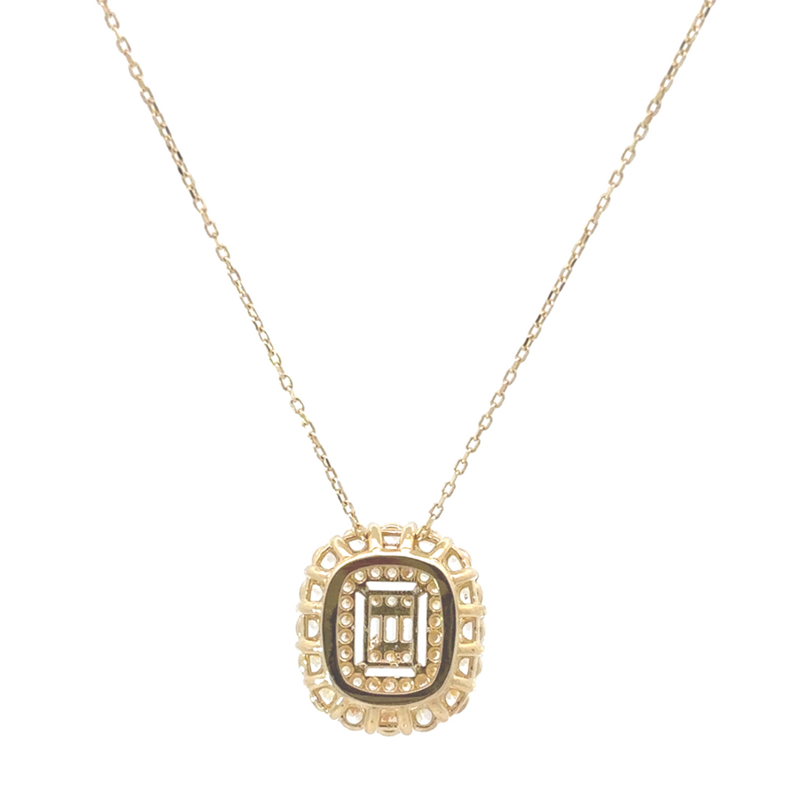 14k Gold Set (Ring, Necklace, Earrings) with Square Pendant