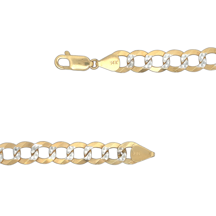 Bold 14k gold bracelet for men with 22.5 cm length
