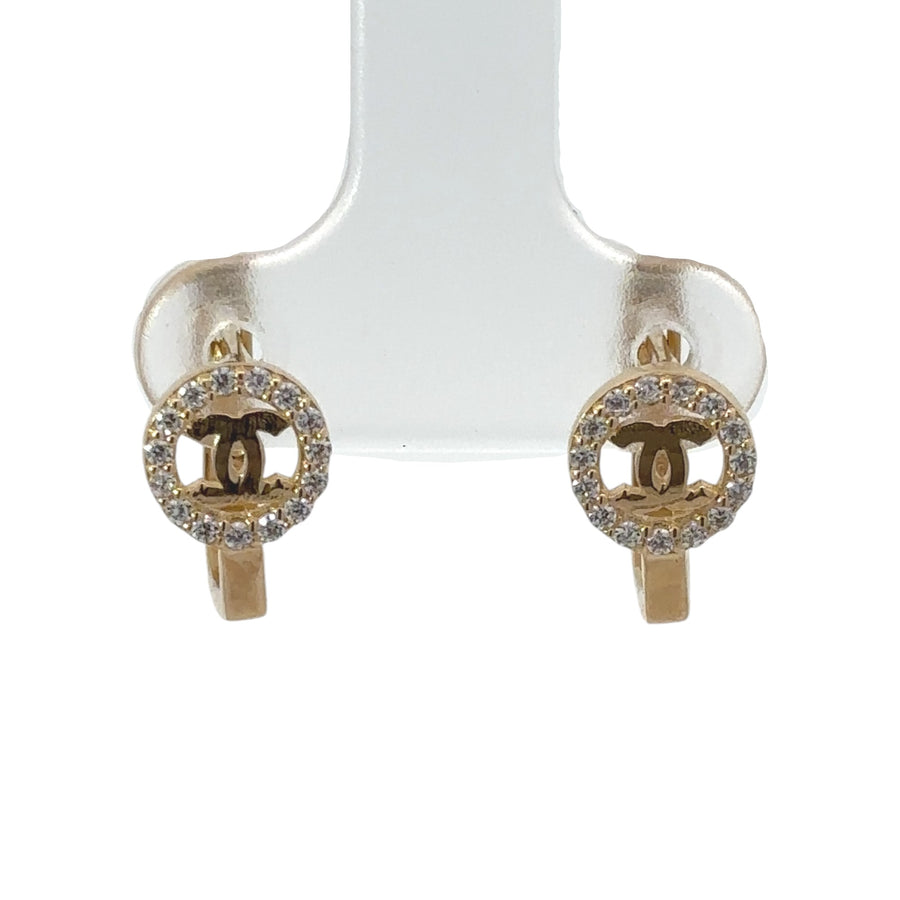 14k Gold Earrings with CZ for Women