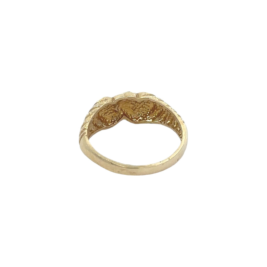 14k Gold Baby Ring with Double Hearts Design