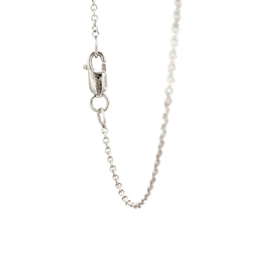 14k White Gold Necklace with Heart-Shaped Diamonds