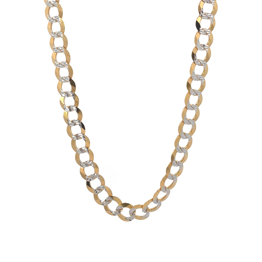 14k Two-Tone Gold Cuban Necklace for Men - 26 Inch