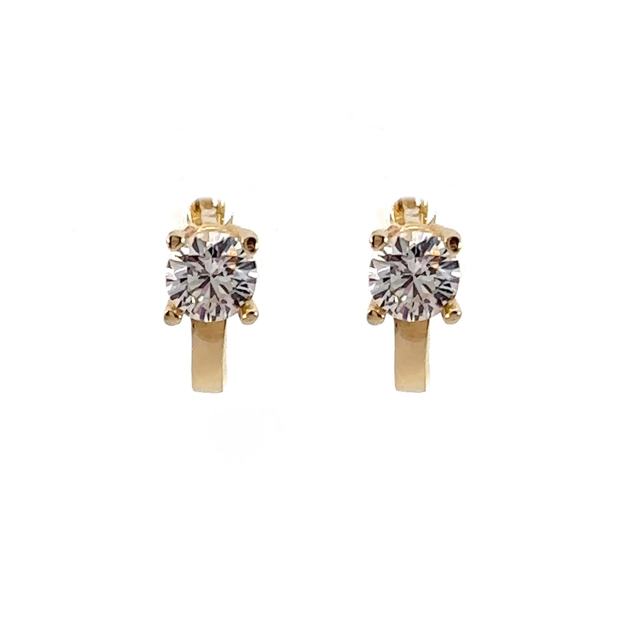 14k Gold Earrings with Stone for Babies