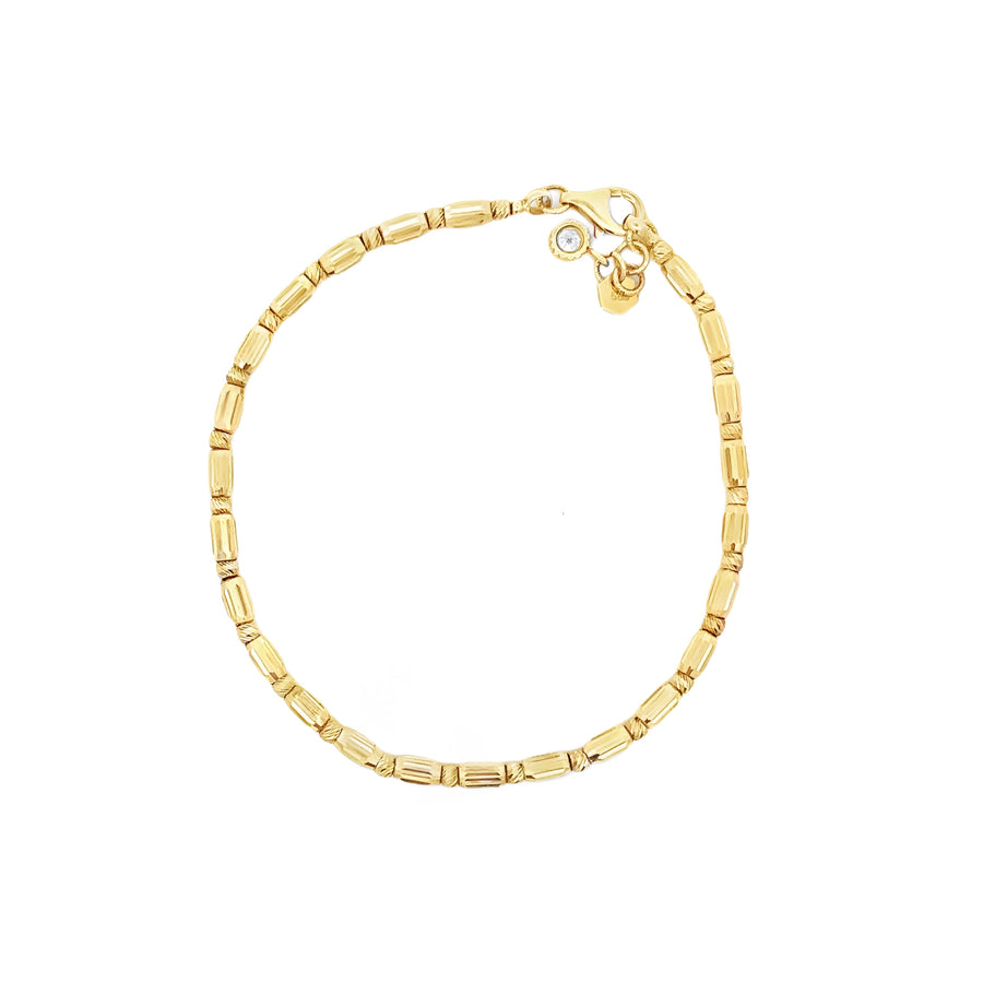 Bracelet Faceted in 14K Gold for Women - 20 cm