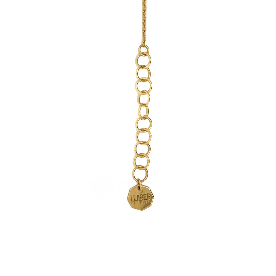 14k Gold Necklace with 5 Stones and Black Accent