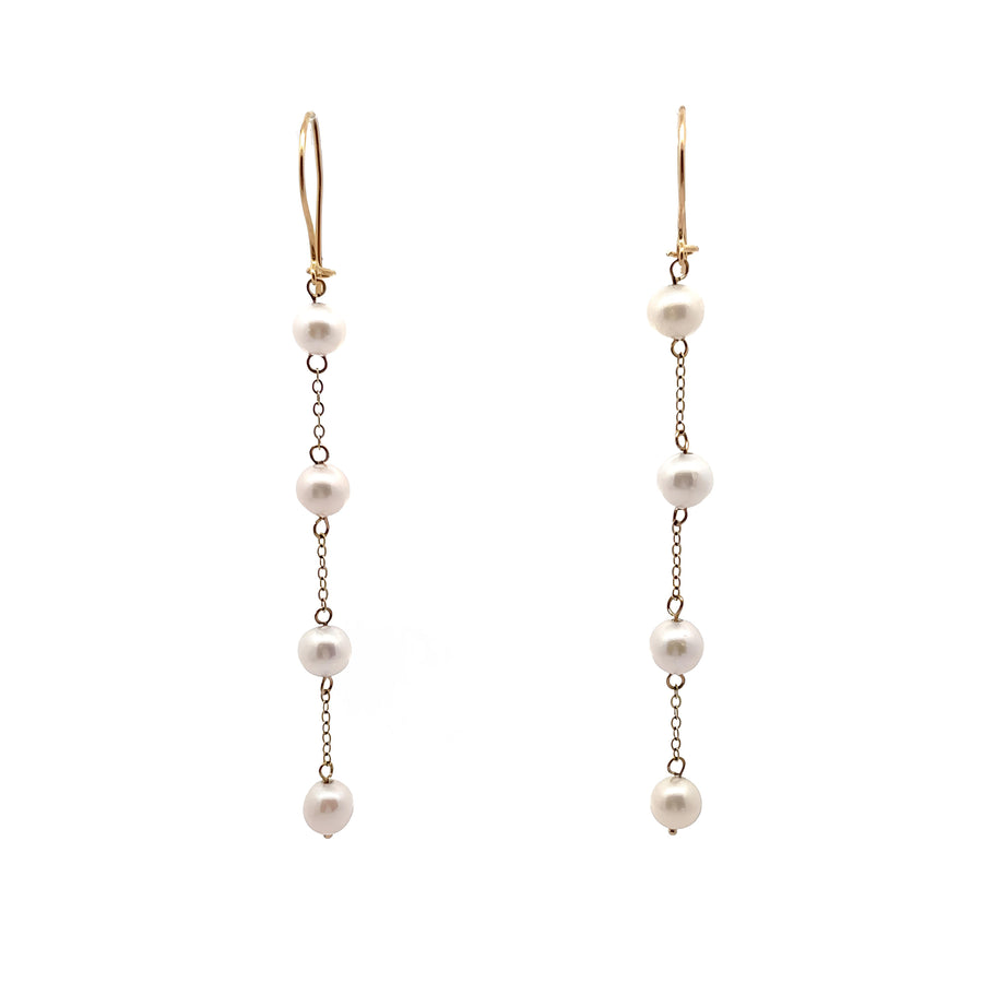 14k Gold Pearl Earrings