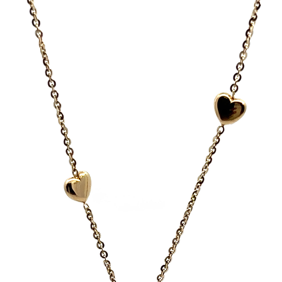 Heart & MP Chain in 14K Gold for Women, Adjustable at 17 and 19 Inches