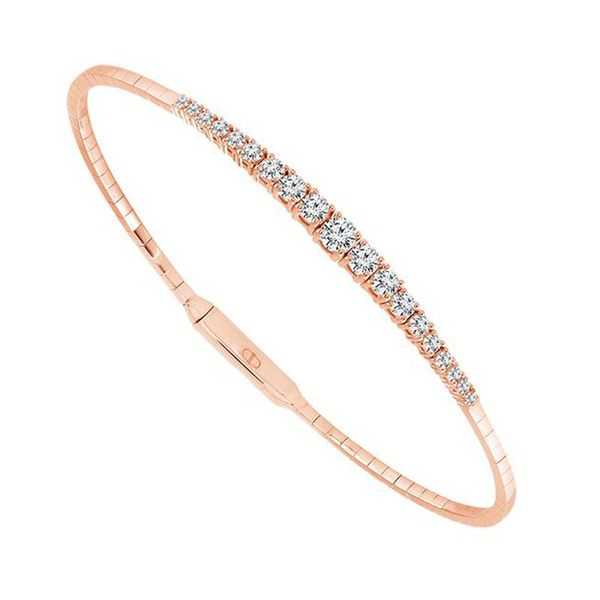 14kr Graduated Lab Grown Diamond SI1/SI2, G H I, Bangle Bracelet